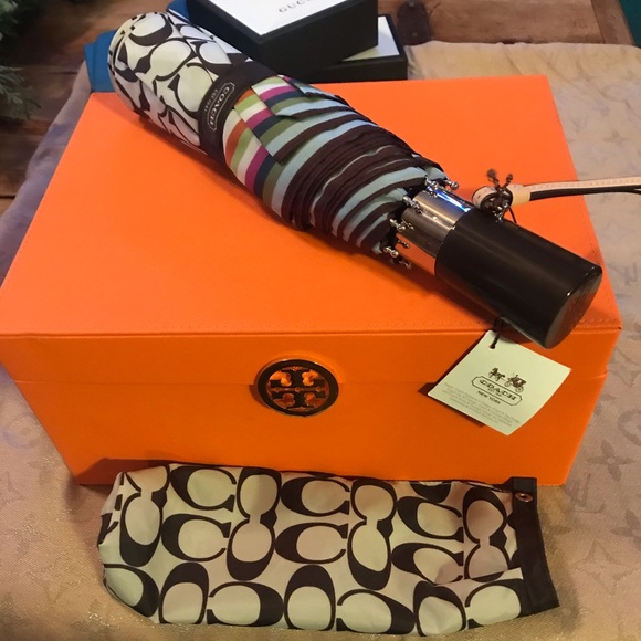 SOLD‼️Coach Signature Legacy Stripe Umbrella - Picture 4 of 4